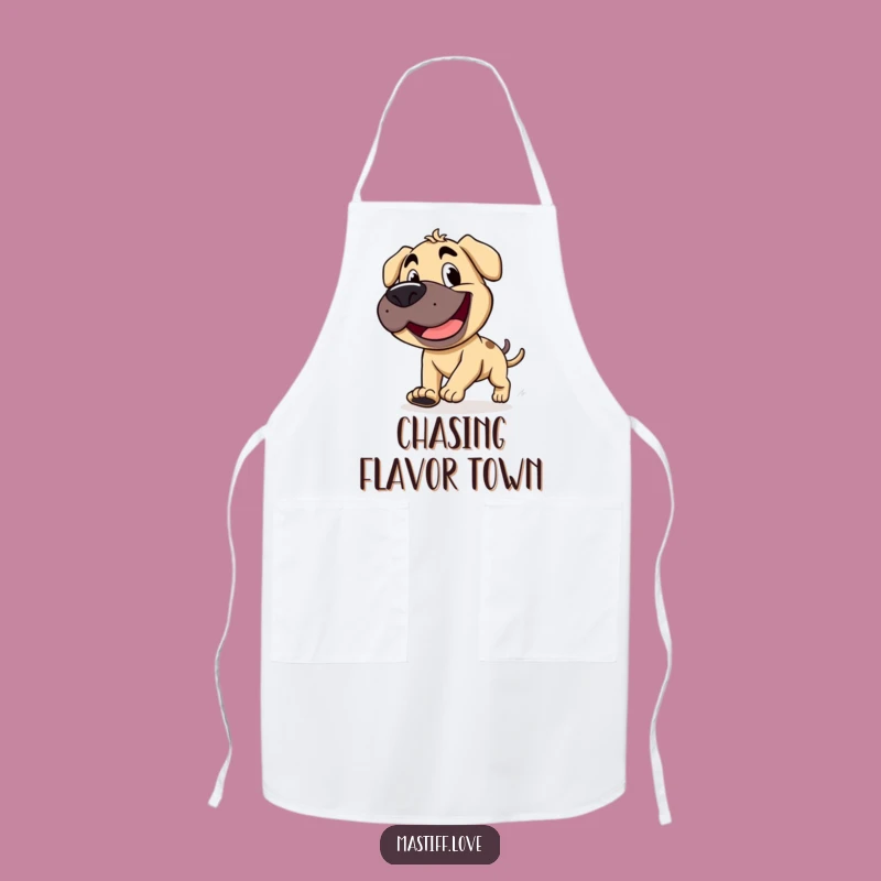 Funny Mastiff Goofy Apron - Tail Chase - Kitchen Silliness
