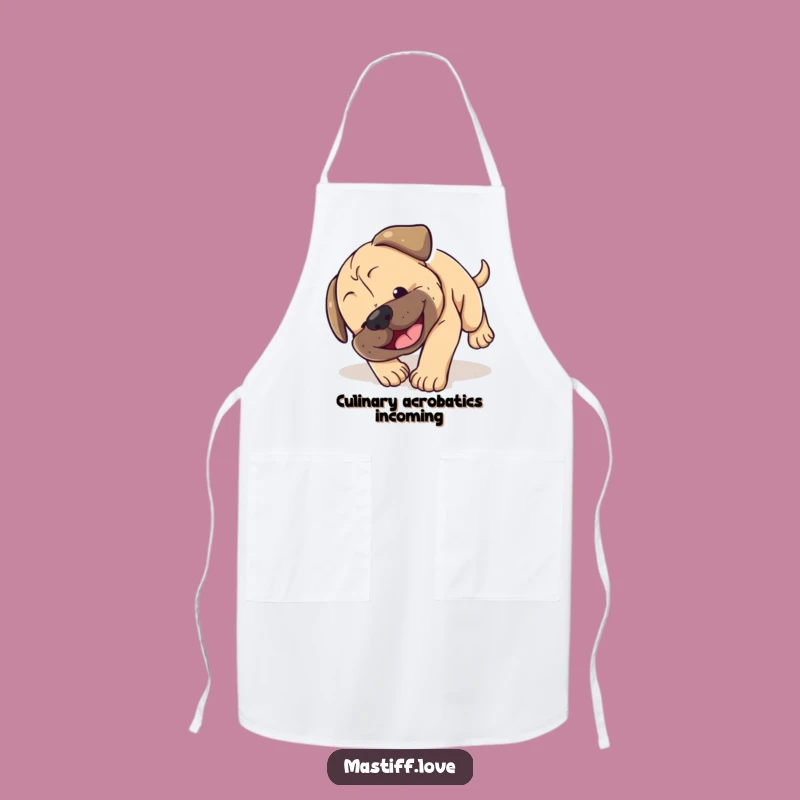 Funny Mastiff Puppy Tumble Apron - Kitchen Humor Clumsy Dog Funny Gift