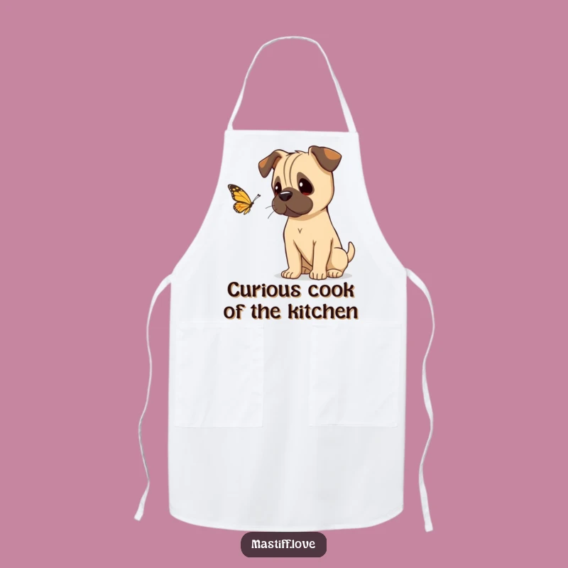 Funny Mastiff Curious Apron - Head Tilt - Kitchen Contemplation