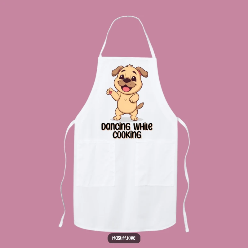 Funny Mastiff Dance Apron: Happy Wiggle, Humorous Kitchen Wear