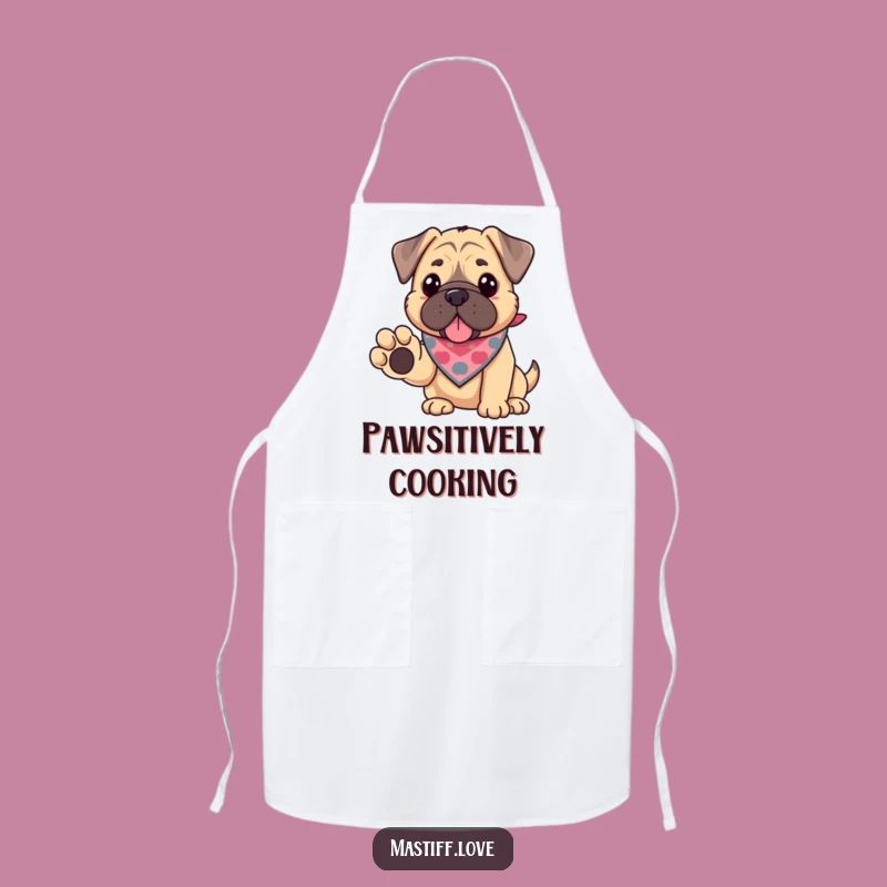 Funny Kawaii Mastiff Paw Apron: Kitchen Helper with a Friendly Gesture
