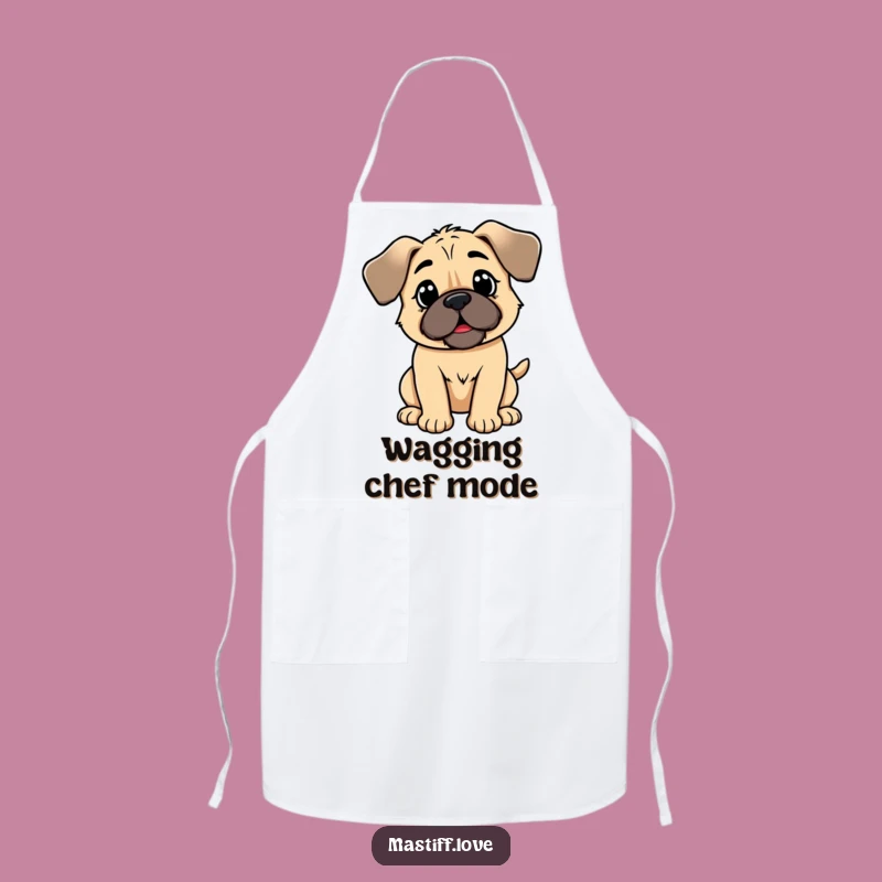 Funny Kawaii Mastiff Wagging Tail Apron: Kitchen Happiness for Dog Lovers
