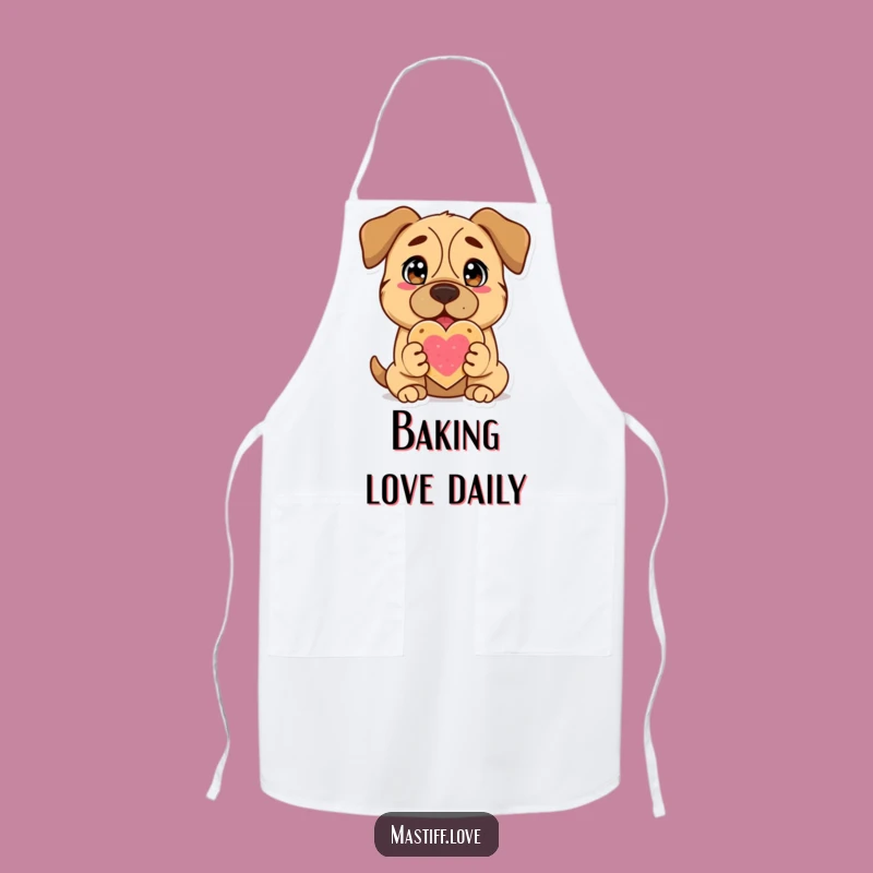 Funny Mastiff Heart Cookie Apron: Kitchen Fun for Dog Lovers, Great Funny Gift