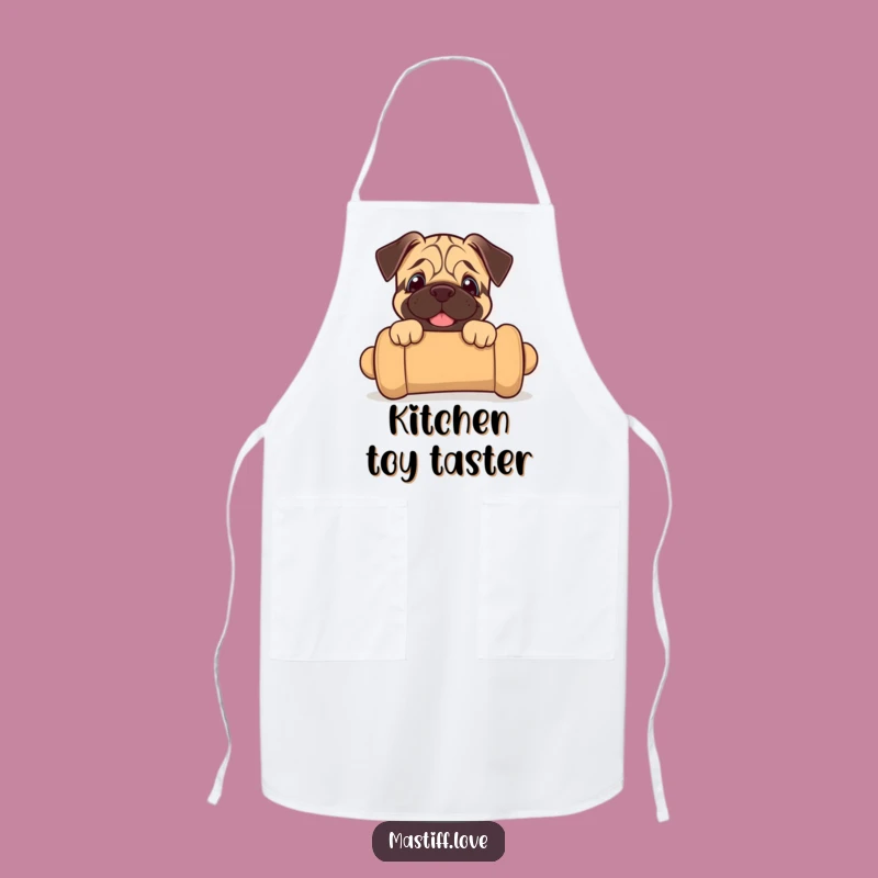 Funny Mastiff Puppy Apron: Joyful Pup Peeking Chef Apron, Cute Kitchen Gift