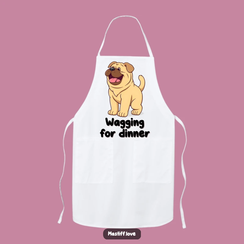 Funny Mastiff Puppy Wagging Tail Apron - Giant Dog Chef Gift for Dog Lovers