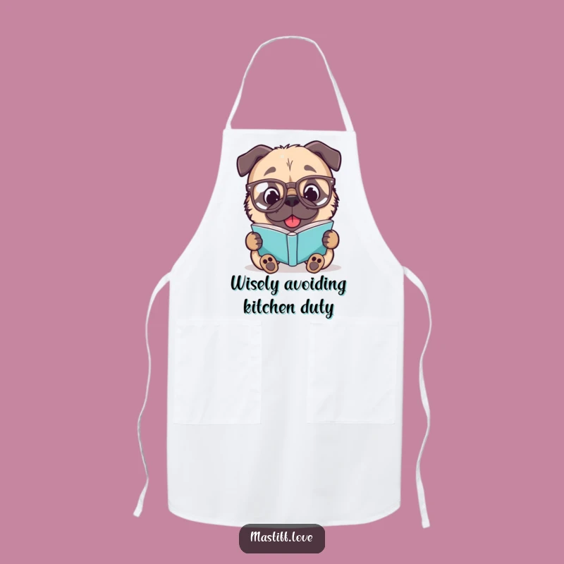 Funny Mastiff Chef Apron: Delightful Spectacled Dog Cooking Gift