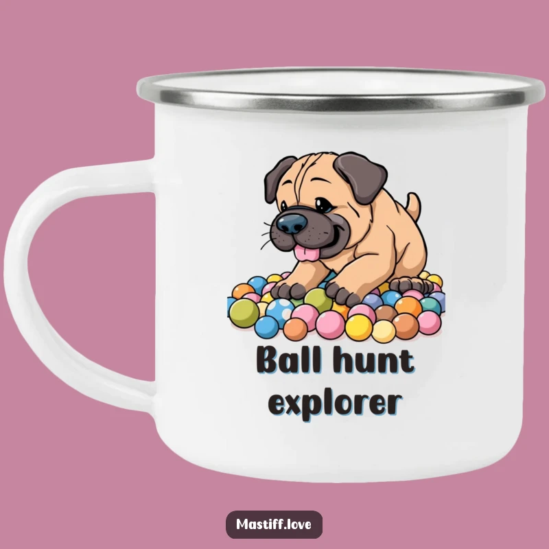 Funny Energetic Mastiff Camping Mug - Durable & Playful Dog Gift for Active Adventures!