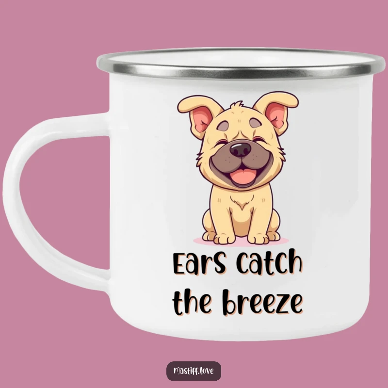 Funny Kawaii Mastiff Camping Mug: Floppy Ears on the Go, Durable Funny Gift