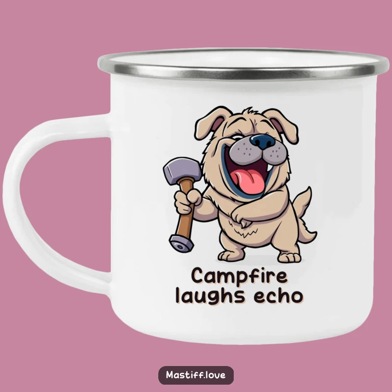 Funny Jovial Mastiff Camping Mug - Durable & Hilarious Dog Gift for Laugh Lovers!