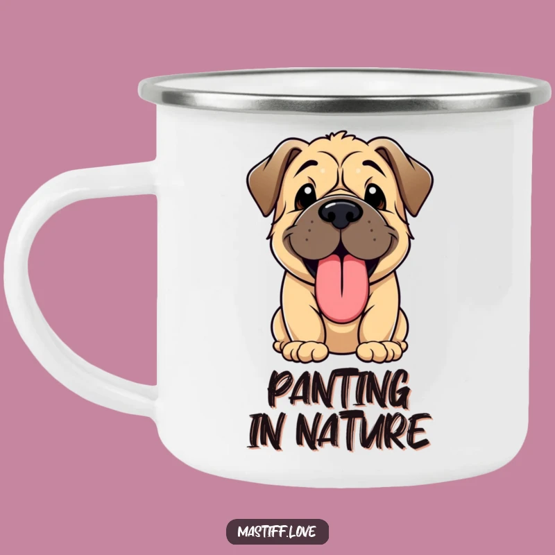 Funny Kawaii Mastiff Puppy Panting Camping Mug - Adventure Buddy