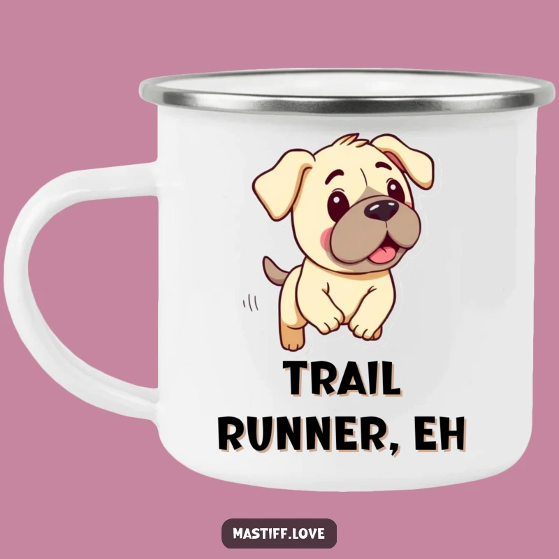 Funny Mastiff Camping Mug: Kawaii Droopy Dog Chase Cup