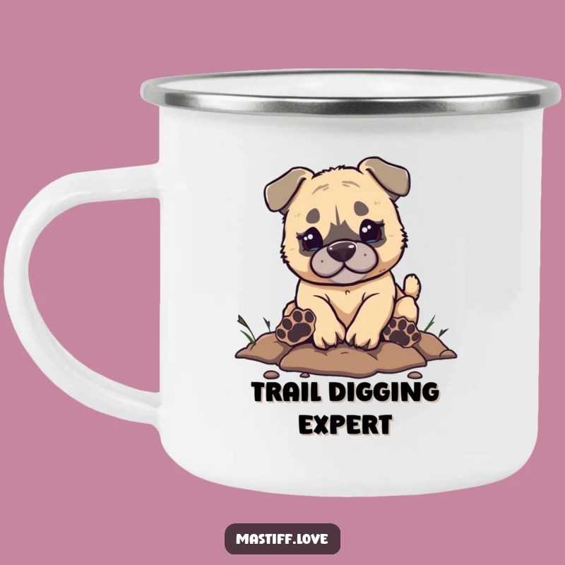 Funny Mastiff Digging Camping Mug - Durable Paw Prints Cup for Outdoor Fun