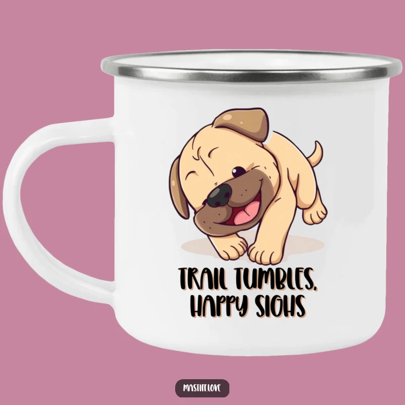 Funny Mastiff Puppy Tumble Camping Mug - Cute Outdoor Dog Humor Gift