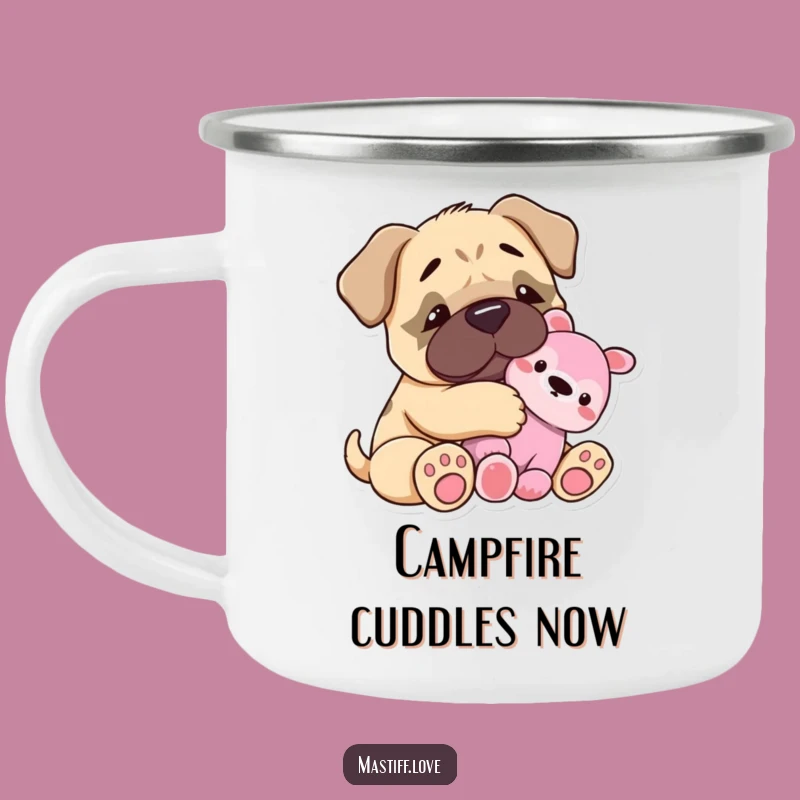 Funny Mastiff Snuggle Camping Mug: Adventure with a Tiny Friend, The Perfect Outdoor Funny Gift!