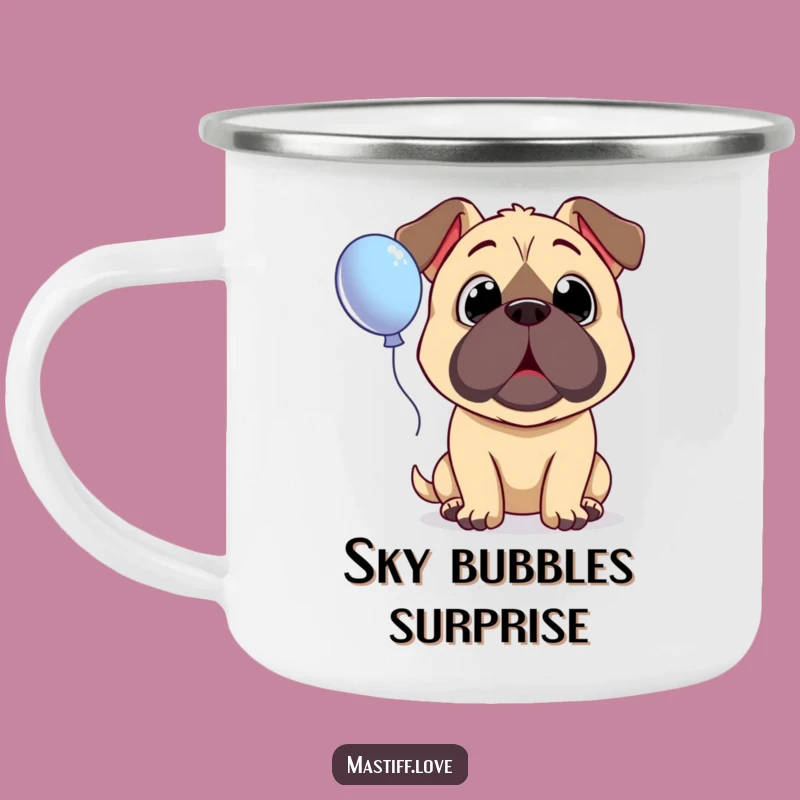 Funny Surprised Mastiff Camping Mug - Durable & Innocent Dog Gift!