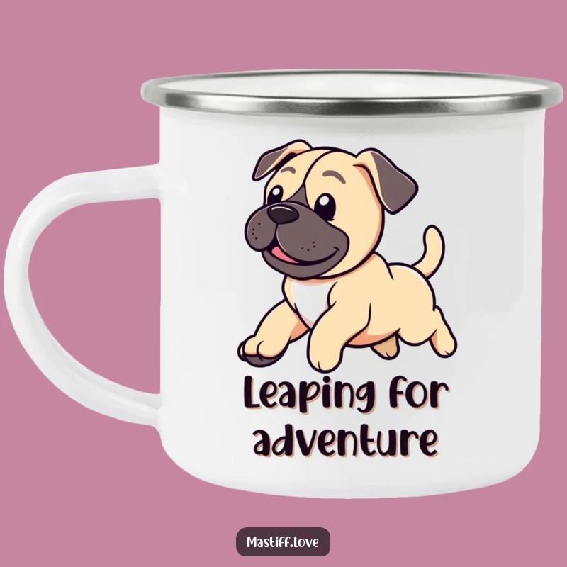 Funny Mastiff Camping Mug: Adventure with Puppy Joy, Hilarious Camp Gear, Gift