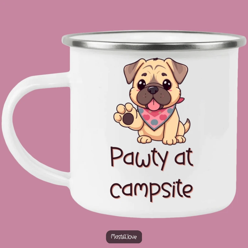 Funny Kawaii Mastiff Paw Camping Mug: Friendship Fuel for Adventures