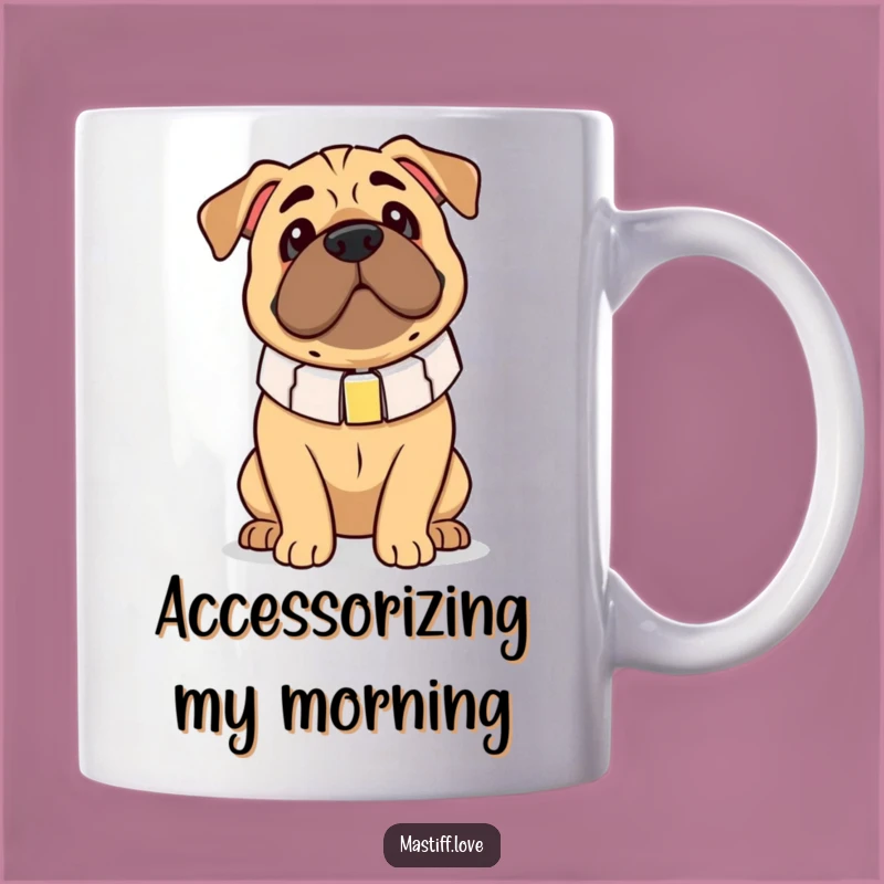 Funny Clumsy Mastiff Oversized Collar Mug - Perfect Humorous Gift