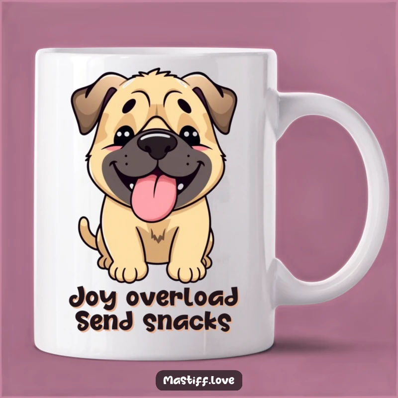 Funny Happy Mastiff Mug: Joyful Tongue Lolling Dog Wagging Tail Gift