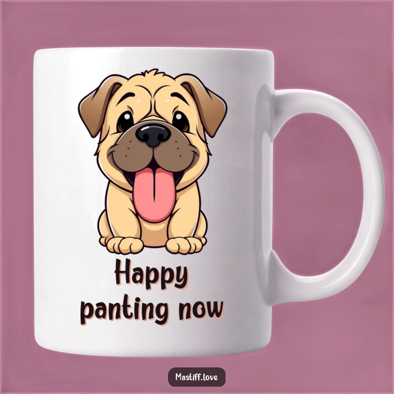 Funny Kawaii Mastiff Puppy Panting Mug - Adorable Dog Gift