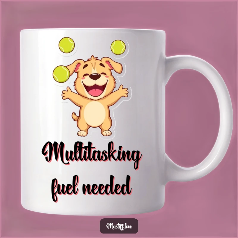 Funny Mastiff Mug: Joyful Tennis Ball Juggling Pup Gift
