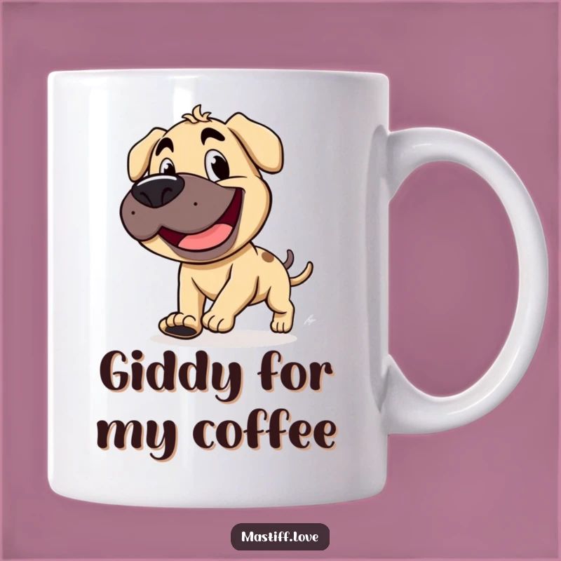 Funny Mastiff Tail Chaser Mug - Goofy Grin - Hilarious Dog Gift