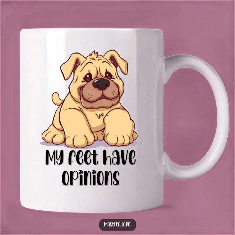 Funny Mastiff Tripping Mug - Hilarious Dog Lover Gift for Comical Paws!