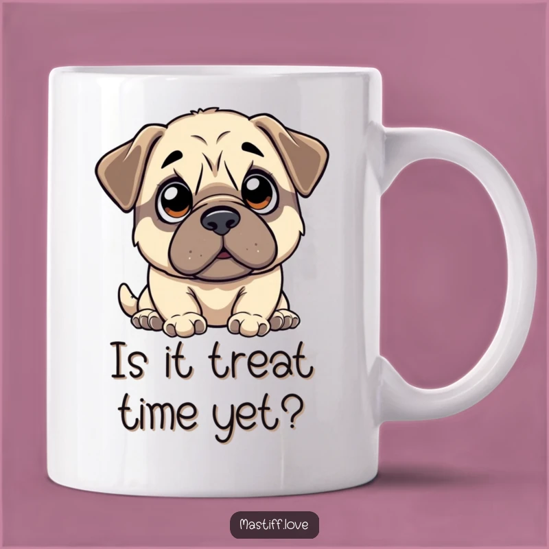 Funny Kawaii Mastiff Mug: Anticipation in Innocent Eyes, Perfect Funny Gift