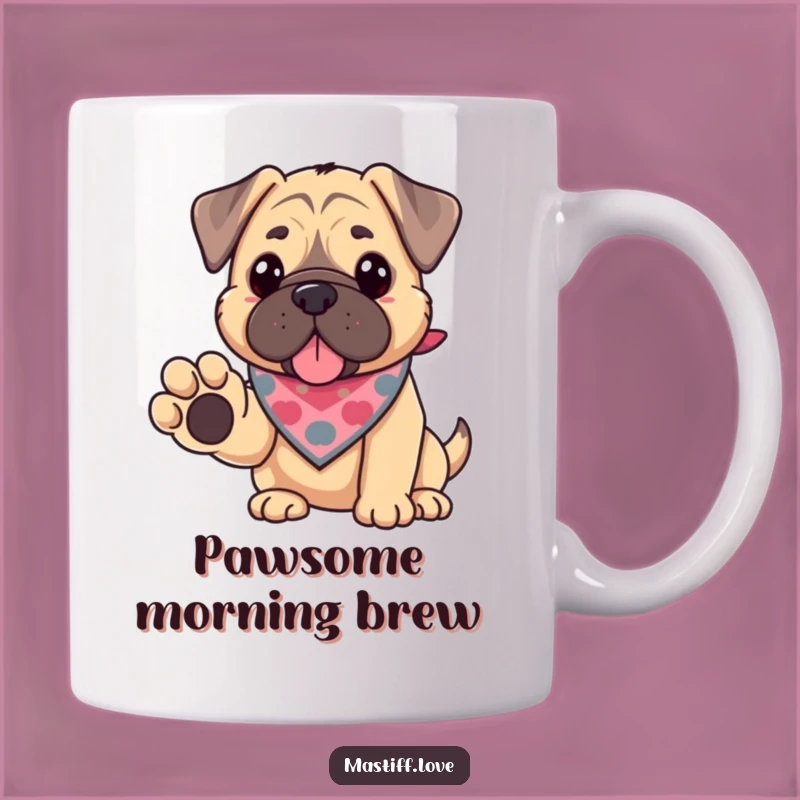 Funny Kawaii Mastiff Paw Mug: Adorable Dog Gift for Friendship & Fun