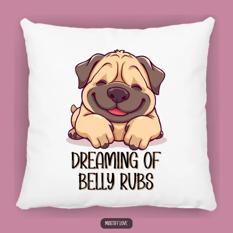 Funny Giggling Mastiff Pillow: Belly Rub Dog Comfort - Cute Accent