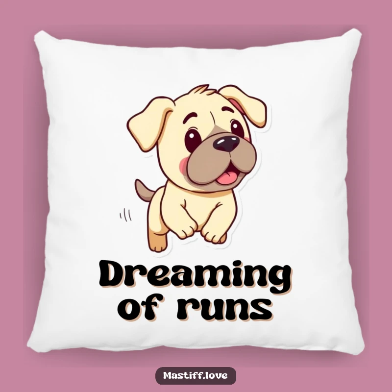 Funny Mastiff Pillow: Kawaii Droopy Dog Chase Comfort Cushion