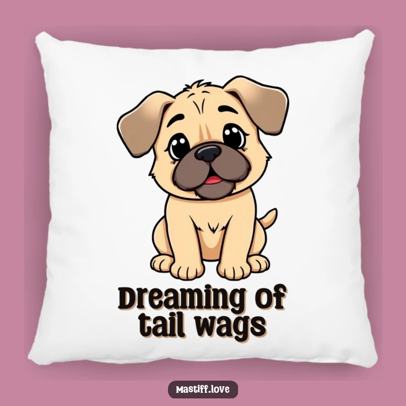 Funny Kawaii Mastiff Wagging Tail Pillow: Cuddle Up with Canine Bliss