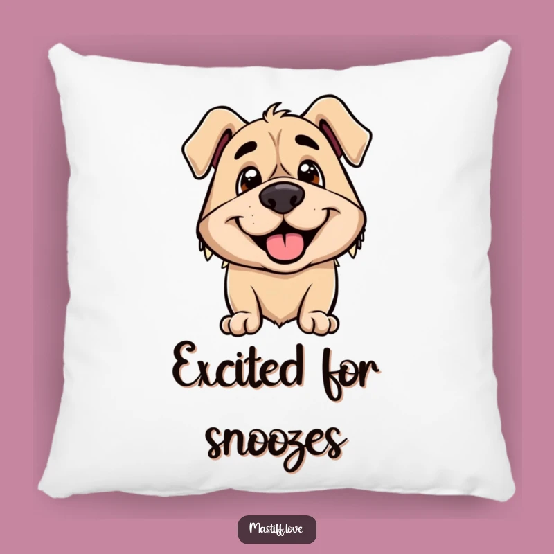 Funny Mastiff Pillow: Cuddle Excited Ears Joy, Happy Dog Comfort, Gift