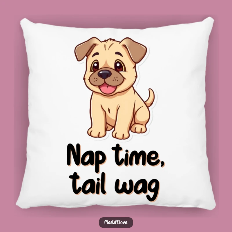 Funny Kawaii Mastiff Puppy Pillow: Floppy Ears Wagging Tail, Cozy Comfort
