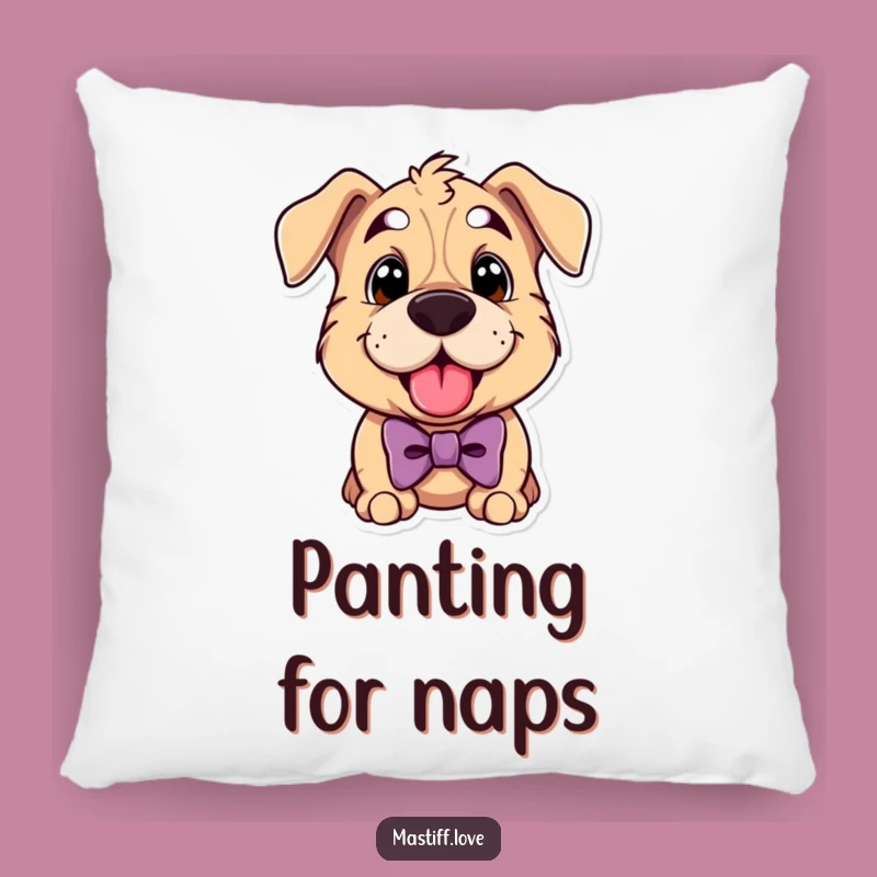Funny Mastiff Bowtie Pillow: Cozy Dapper Dog Cushion, Stylish Home Decor Gift