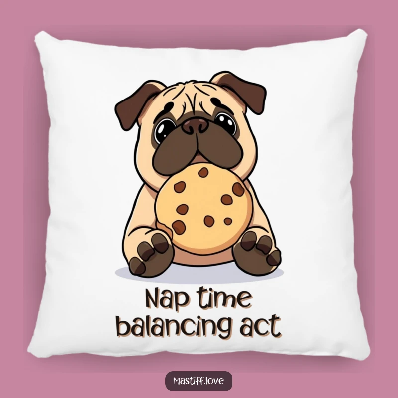 Funny Kawaii Mastiff Cookie Pillow: Cuddle Up with Canine Comedy