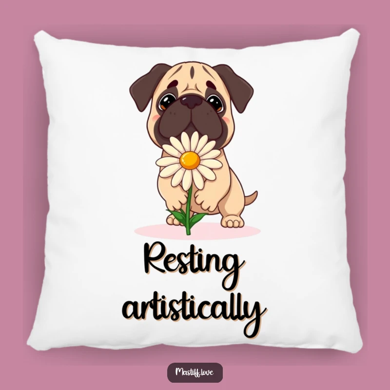 Funny Balancing Mastiff Daisy Pillow - Comfy & Hilarious Decor