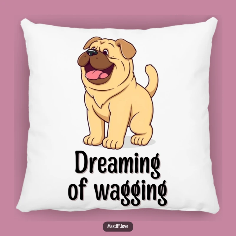 Soft Funny Mastiff Puppy Wagging Tail Pillow - Cozy Giant Dog Decor Gift