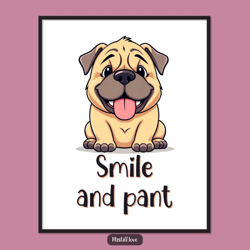 Funny Mastiff Digital Art: Instant Goofy Decor for Dog Lover's Home