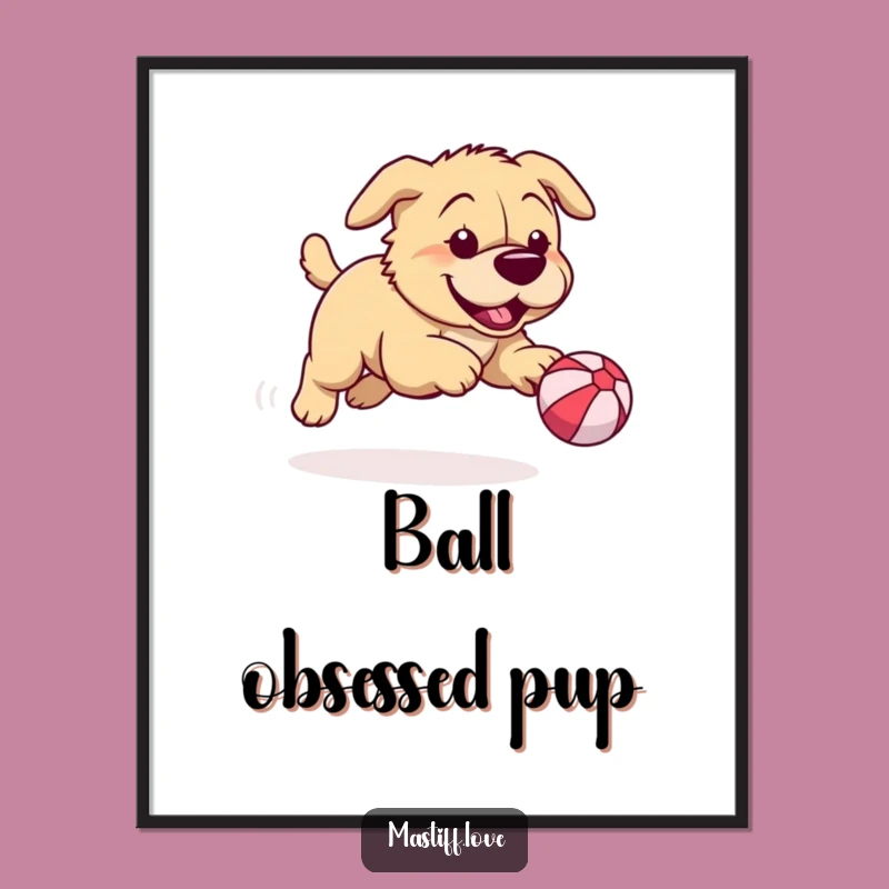 Funny Mastiff Digital Art: Instant Playful Decor for Dog Lover's Space