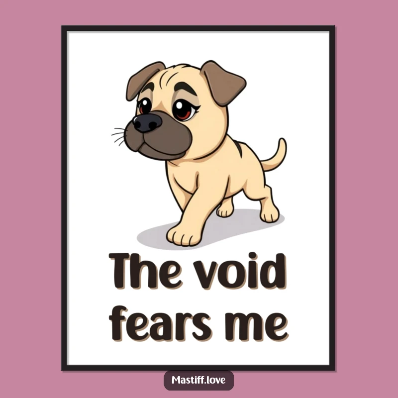 Funny Mastiff Shadow Chase Digital Print - Instant Humorous Dog Wall Art