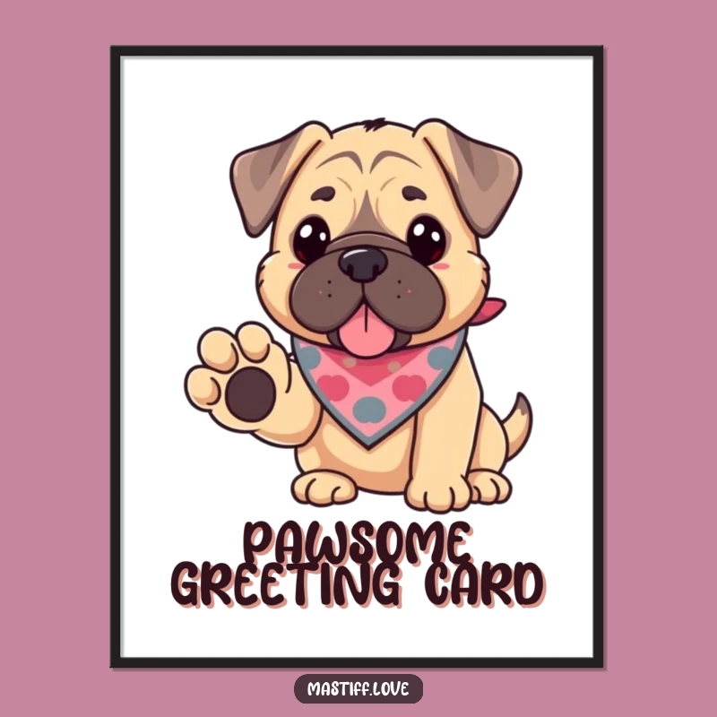 Funny Kawaii Mastiff Paw Digital Art: Instant Friendship Decor