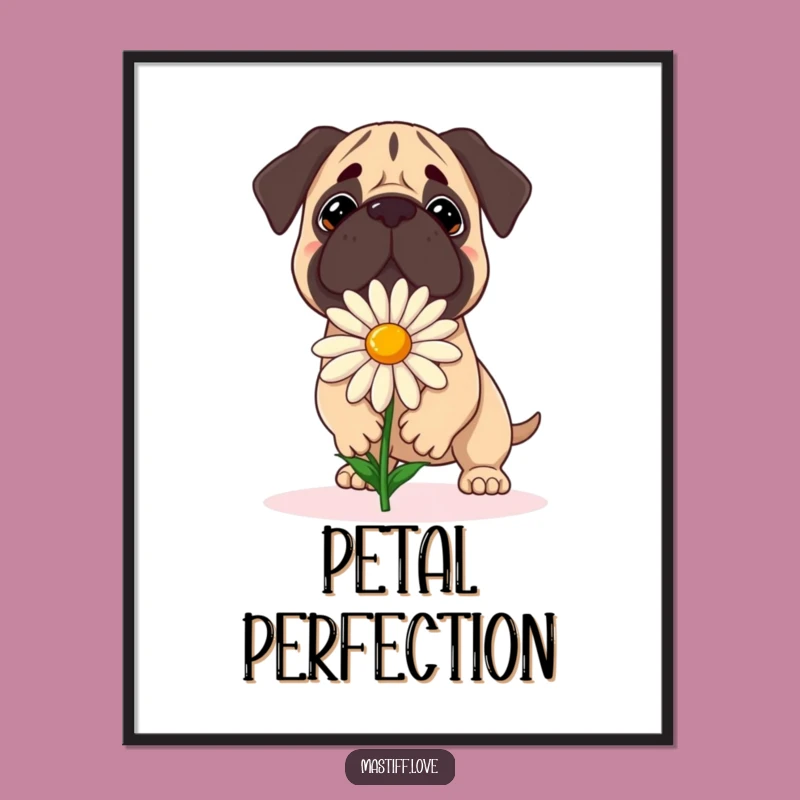 Funny Balancing Mastiff Daisy Digital Print - Instant Humorous Art