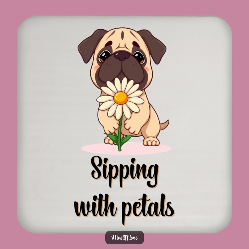 Funny Balancing Mastiff Daisy Coaster - Protect Surfaces with Whimsy