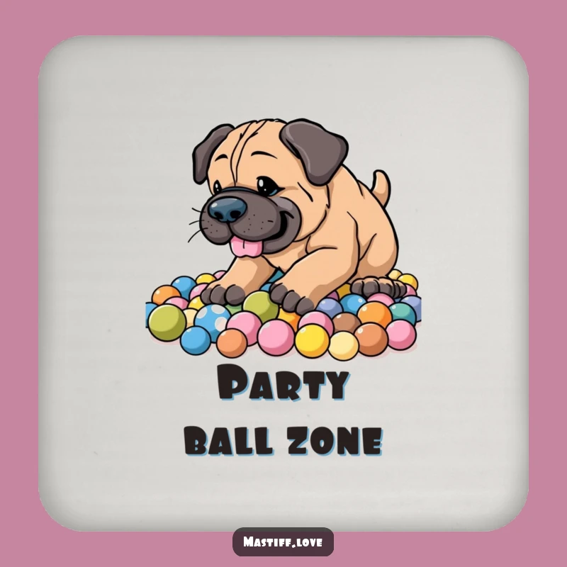 Funny Energetic Mastiff Coaster - Hilarious Dog Accessory for Playful Surfaces!