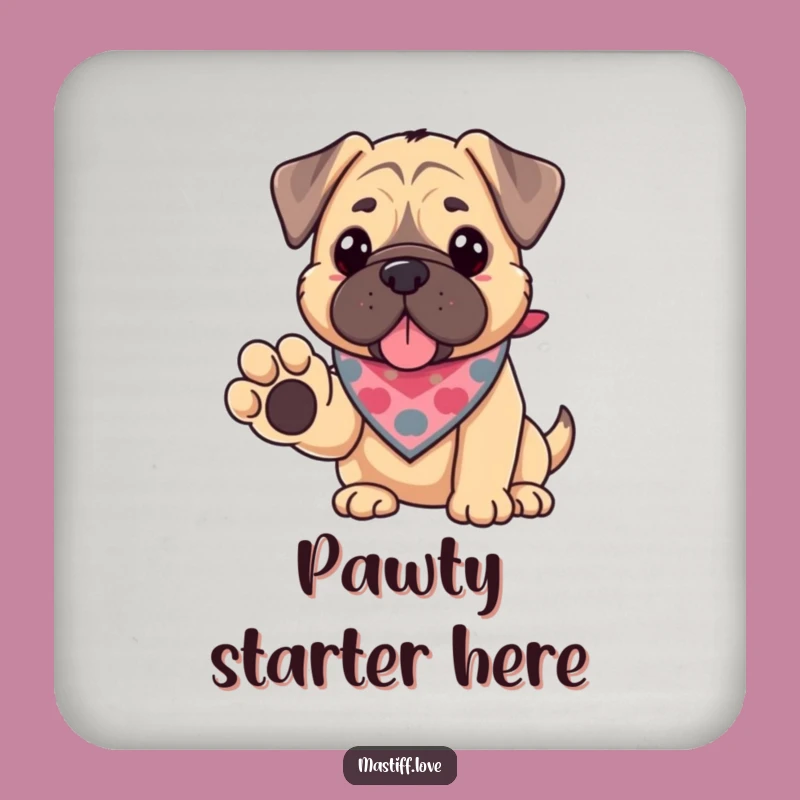 Funny Kawaii Mastiff Paw Coaster: Friendly Protection for Your Table