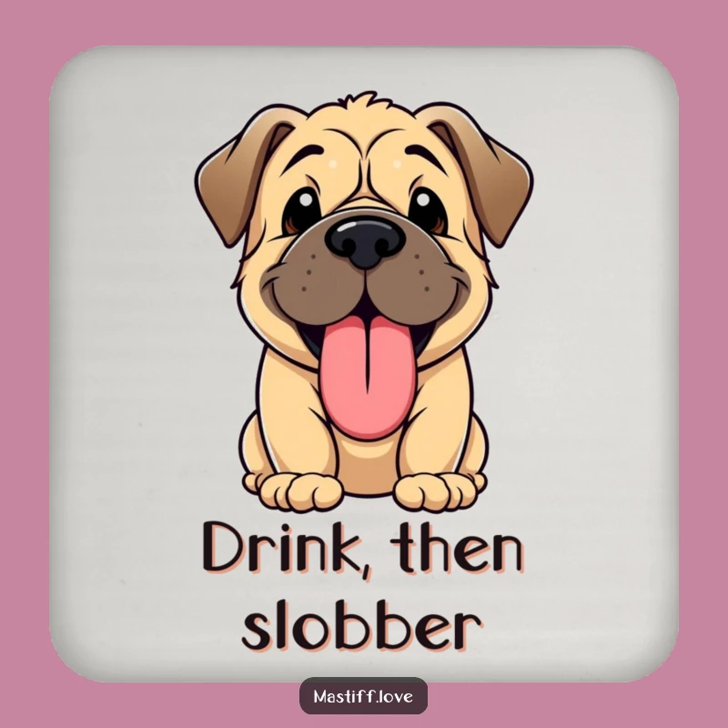 Funny Kawaii Mastiff Puppy Panting Coaster - Protect Surfaces with Cute