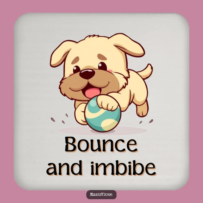 Funny Mastiff Coaster: Protect Drinks with Kawaii Toy Chase Art, Gift