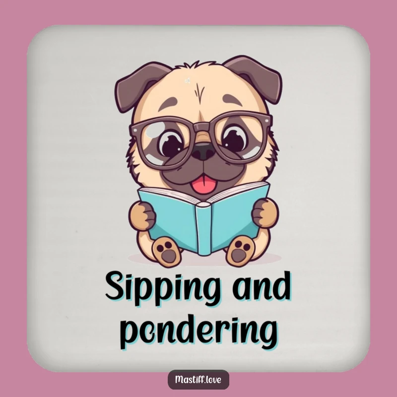 Funny Mastiff Coaster Set: Delightful Spectacled Dog Drink Protector Gift