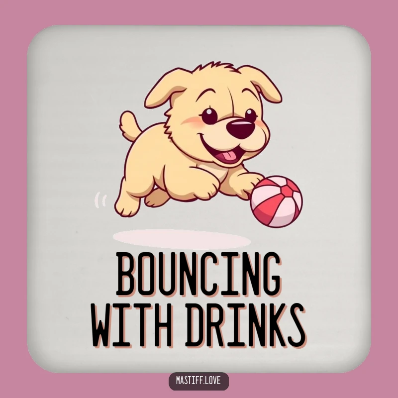 Funny Mastiff Coaster Set: Playful Chase & Hilarious Protection